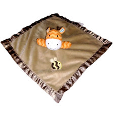 Circo Orange Chevron Zebra Security Blanket Brown Soft Plush Brown Satin Back