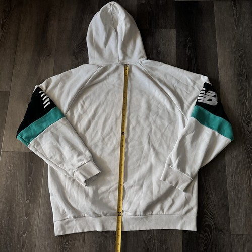 New Balance Hoodie Large weiß grün Active Jogger Sweatshirt Pullover Herren - Bild 10 von 15