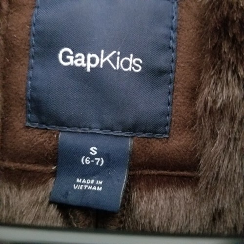 Gap Kids Girls Coat Brown Faux Fur Lined Size small (6-7) - Picture 4 of 8