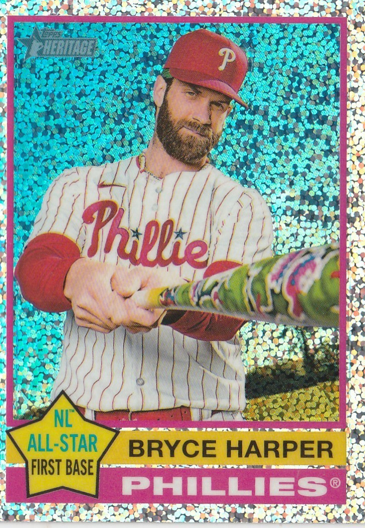 2025 Topps Heritage - Bryce Harper #150 Chrome Silver Sparkle Refractor