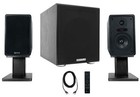 Rockville Elite-5B 5.25" Black Bookshelf Home Theater Speakers+Subwoofer+Stands