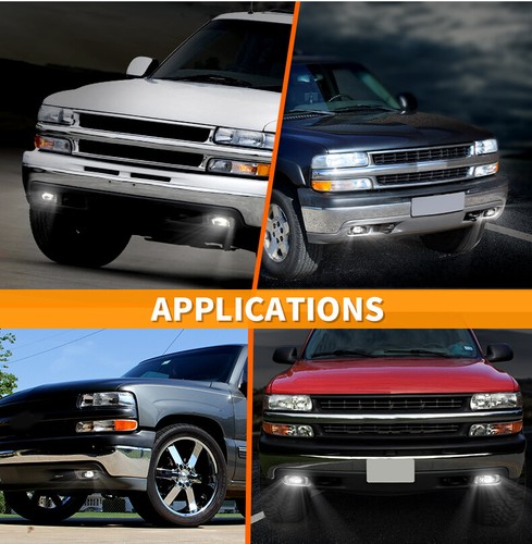 Pair Bumper LED Fog Lights Lamps Fits For 99-02 Chevy Silverado Suburban Tahoe - Picture 9 of 11