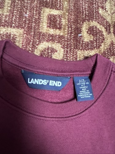 Lands End Burgundy Kids Sweatshirt Size 6-7 NWOT - Picture 2 of 2