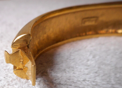 S.A.L. Signierter Swarovski Kristall Armreif mit Scharnier goldfarben - Bild 10 von 13