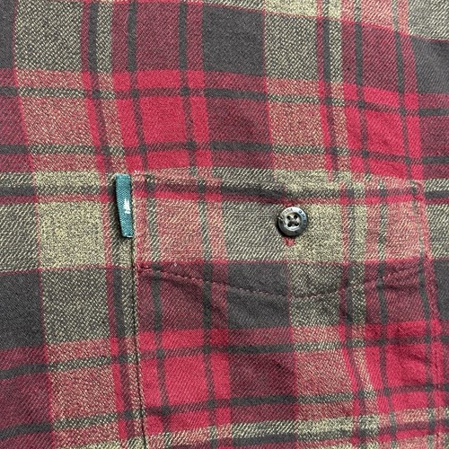 GH Bass & Co Button Shirt Men's 2XL Red Brown Flannel Plaid Cotton Classic - Picture 3 of 8