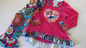 NEW-Bonnie-Jean-Girls-Ruffle-Pants-Shirt-Love-Bird-Outfit-Fall-Flower-Leggings