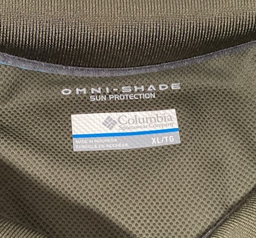 Columbia Polo Shirt Omni Shade Sun Protection Outdoors Men's Size XL Preowned - Picture 2 of 6
