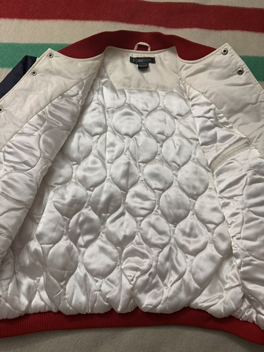 Vintage 90s New Jersey Nets White Red Blue Satin Jacket 2X 3X XXL XXXL Brooklyn - 第 12/16 張圖片