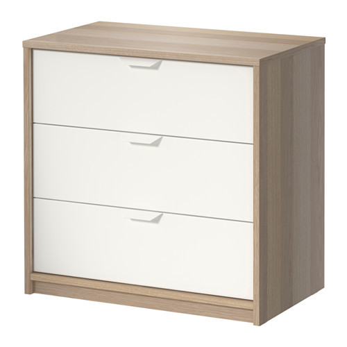 Ikea Chest Drawers Askvoll White Stained Oak Effect White 70x68 Cm