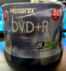 50 Memorex DVD+R 8x 4.7GB Recordable 120 Minute Video; 40 Inland CD/DVD sleeves