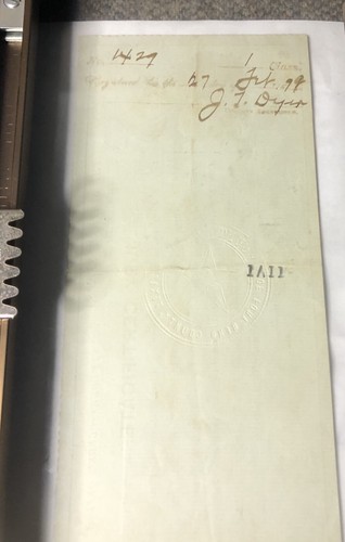 ANTIK 1899 BUNDESSTAAT TEXAS COUNTY OF FORT BEND JURY ZERTIFIKAT CHECK JURY PFLICHT - Bild 5 von 8