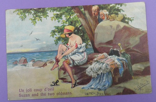 Un bonito golpe de ojo, Suzan and the two oldmans - 1930 glamour postal - Imagen 1 de 2