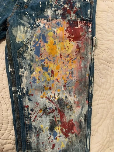 Ralph Lauren Polo Supply Carpenter Jeans Paint Patchwork Aztec Sportsman 36 - Picture 14 of 19