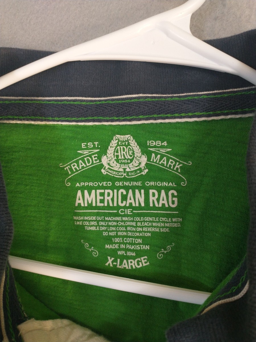 最大10%OFFクーポン XL Shirt Mens Rag American Green Collared Sleeve Short Polo メンズウェア