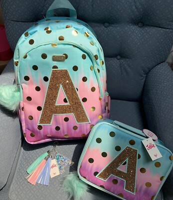 New Justice Initial Cheetah Sequin Backpack C L J E