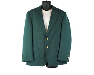 80s Green Sport Coat with Gold Buttons Mens Size 40 Vintage Preppy Green Blazer Holiday Christmas Blazer Mens Gold Button Sport Coat