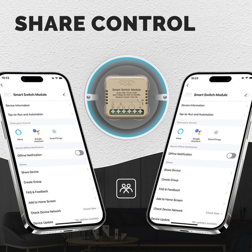 MOES WLAN Mini módulo de interruptor inteligente empotrado 16A monitor de energía Alexa Google APP - Imagen 16 de 18