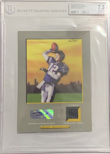 2005 TOPPS TURKEY RED RELIC AUTOGRAPHS TOM BRADY O6/25 BGS 7.5/9.5 AUTO 10 Grade
