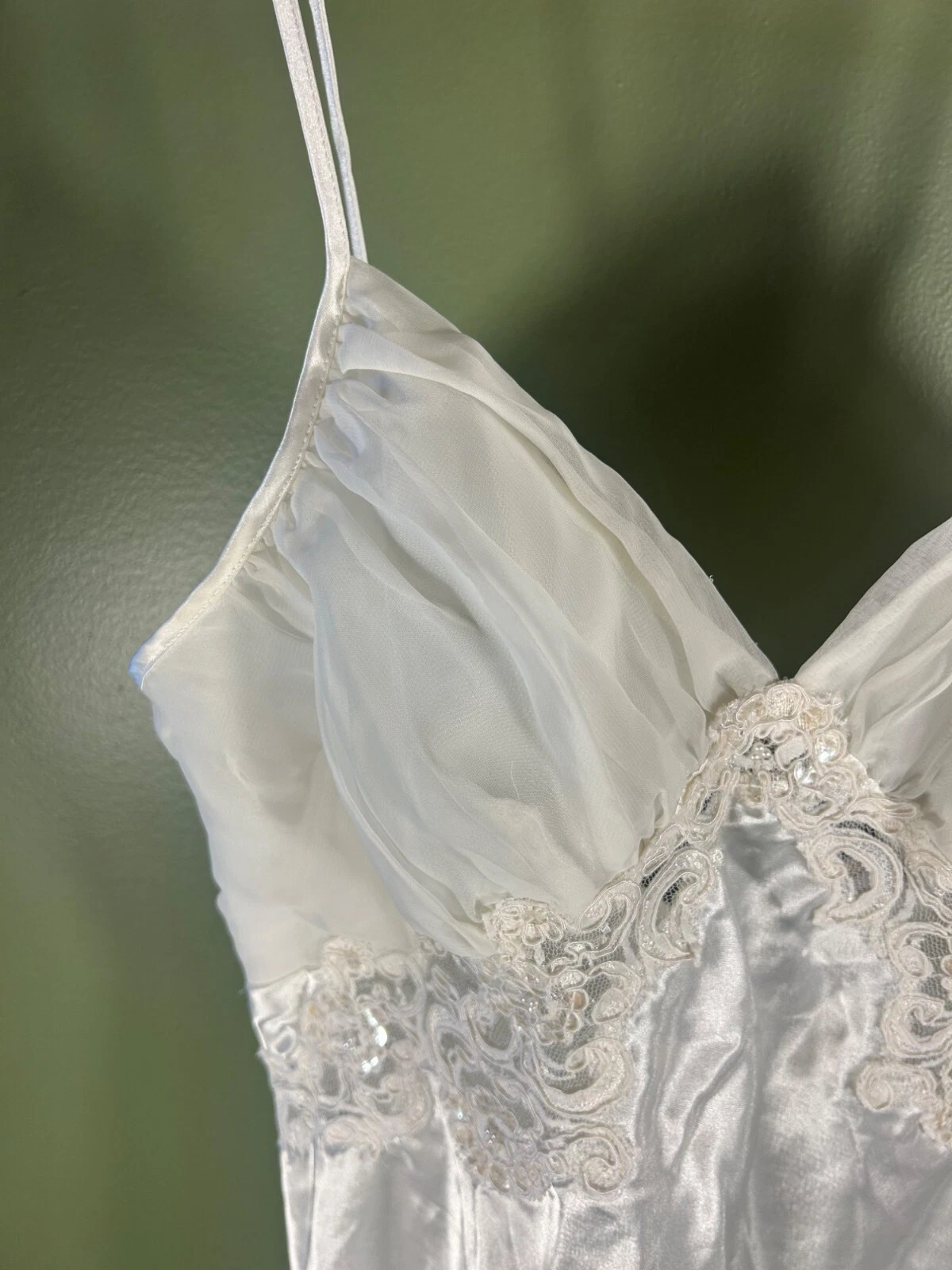 UNDERCOVER Abito slip ballerina seta vintage anni 90 Victorias Secret L avorio raso pizzo