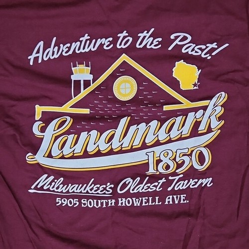 Landmark 1850 T-Shirt Milwaukee's älteste Taverne Gr. Unisex M weinrot BRANDNEU - Bild 5 von 5