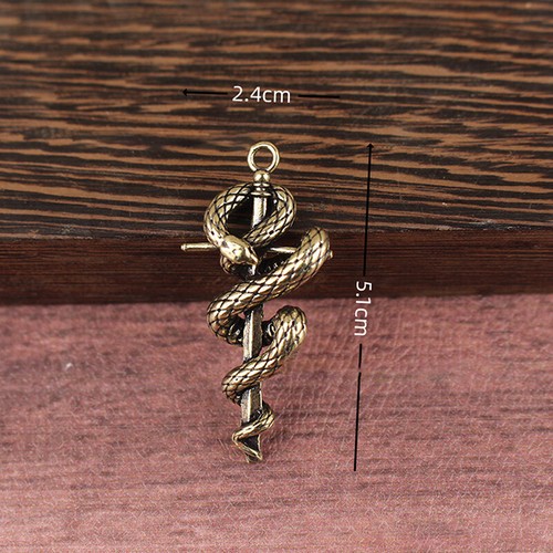 Vintage Brass en ligne Snake Hook Keychain Pendant Fashion Car Keyring Bag Charms Crafts