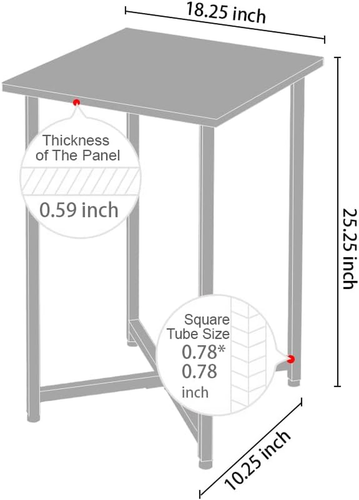 Life Concept Modern Square Side End Accent Table for Living Room Bedroom Balcony - Picture 3 of 12