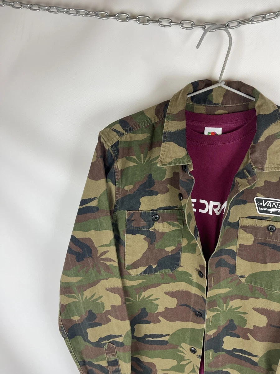 Vans camo online jacket leather sleeves