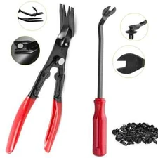 Car Bumper Retainer Clips Nail Puller Fastener Jaw Screwdriver Trim Removal Kit
