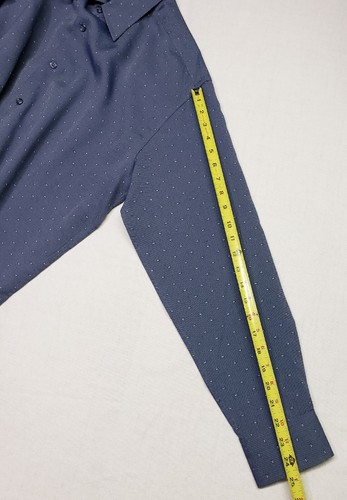 John Henry Mens Long Sleeve Button Down Long Sleeve Dress Shirt Size Large Blue - Picture 11 of 14
