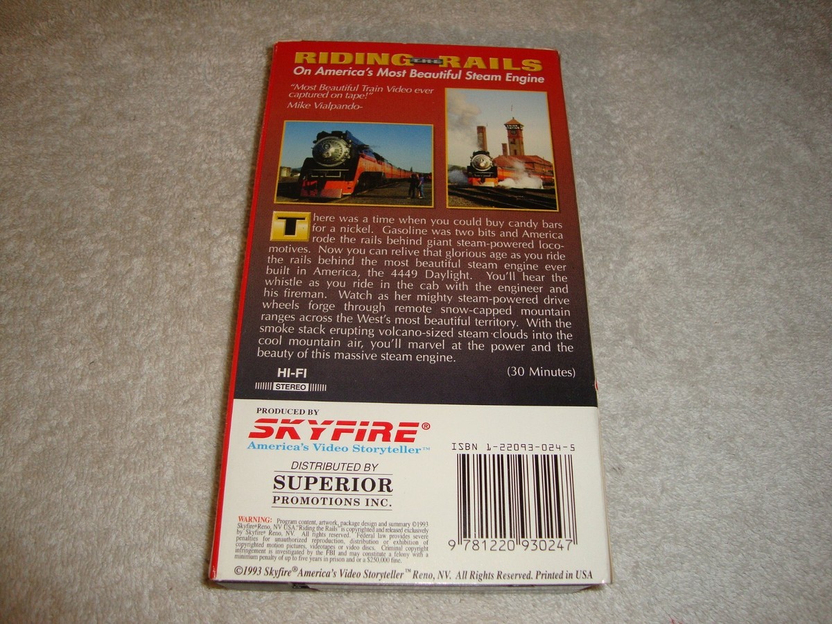 Riding the Rails VHS Video Steam Engine 4449 Daylight trains