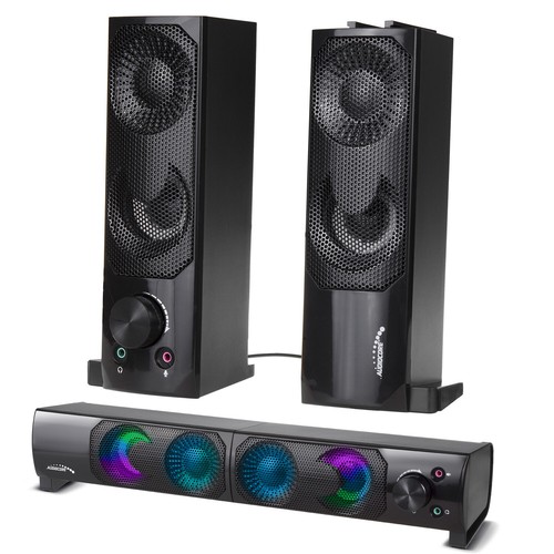 Altoparlante 2.0 per PC con funzione Soundbar RGB Retroilluminazione Audiocore - Afbeelding 1 van 9