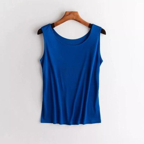 Women Mulberry Silk Knit Camis Tank Top Round Neck Base Layer Shirts Camisole - Picture 35 of 35