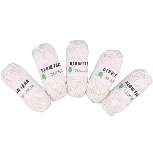 5 Rolls Glow in The Dark Yarn 58 Yard Luminous Yarn for Crocheting Soft Sttea^
