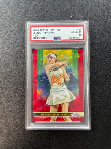 2024 Topps Chrome Sapphire Tennis #29 Elena Rybakina 1st Red 5/5 PSA10 BJST