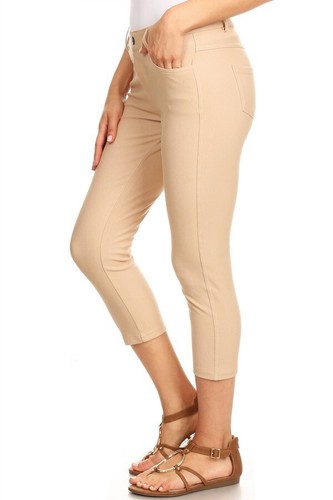 Womens 5 Pocket Capri Jeggings Stretchy Pant Jeans Leggings Plus Size Available - Picture 20 of 103