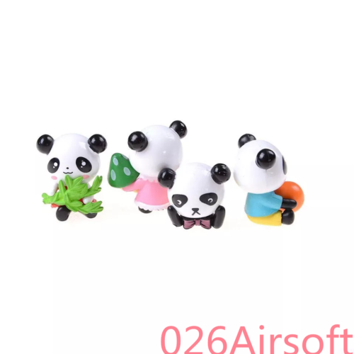 Lindo Panda Miniatura Estatuilla Estatua Para Hogar Oficina Decoración Conjunto De 4 Piezas - Imagen 3 de 6