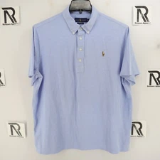Men's Polo Ralph Lauren Golf Polo Shirt Size XL Sky Blue Knit Oxford Extra Large