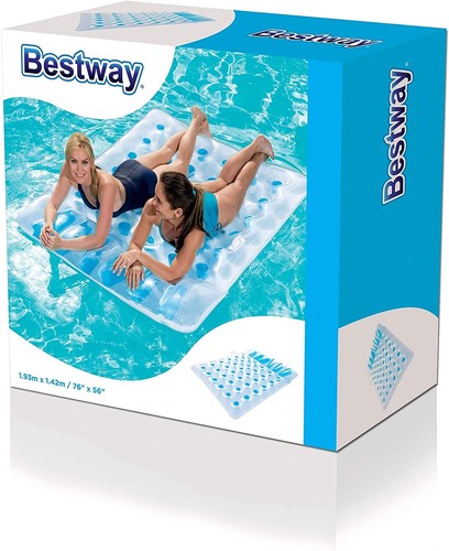 Bestway Inflatable Double Swimming Pool Lounger Beach Sun Bed Floating Mat Lilo - Imagen 8 de 8
