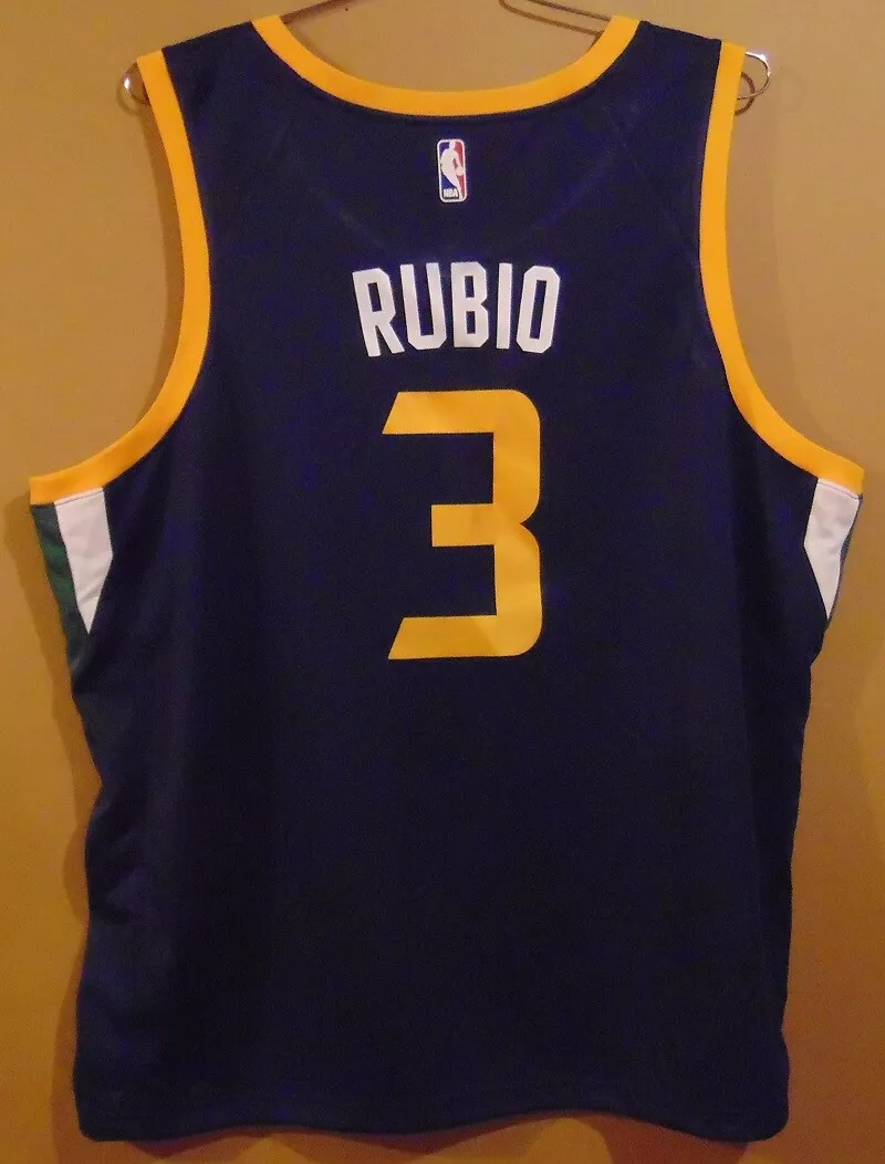 UTAH JAZZ RICKY RUBIO 3 NAVY BLUE NBA JERSEY