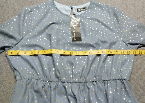 Abito da donna Allegra K taglia L Choker V svasato metallo lucido stella in blu - Foto 4 di 9