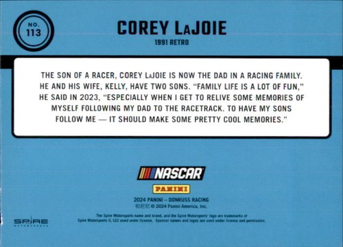 2024 Donruss Auto Racing Base Cards - Pick Your Card - Picture 225 of 399