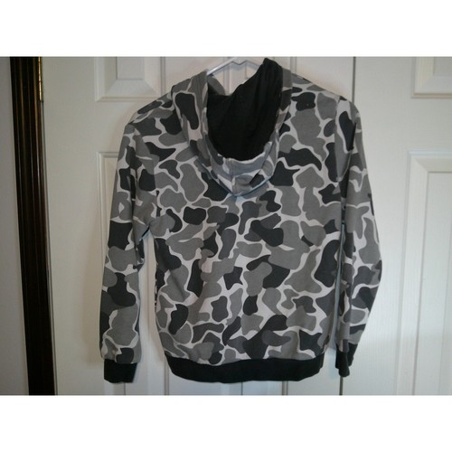 Vintage Adidas Hoodie Camo Trefoil Logo Pullover Sweatshirt Kids Size Medium - Picture 2 of 3