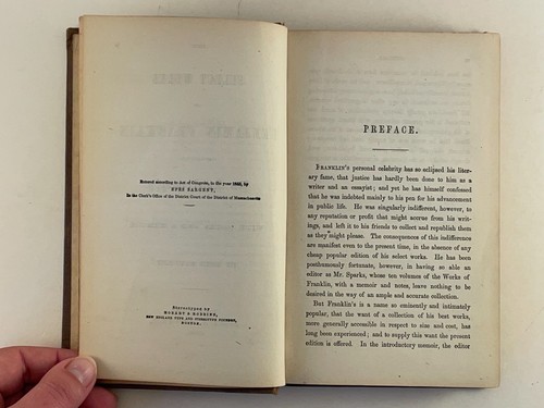 Select Works of Benjamin Franklin Autobiography Epes Sargent 1866 Hardcover - Foto 8 di 24