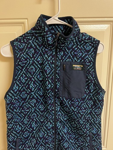 Women's L.L.Bean Sweater Fleece, Long Vest Print Size Small - Picture 2 of 5