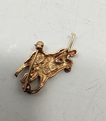 Vintage 14k Yellow Gold Polo Player Horse Pin | eBay