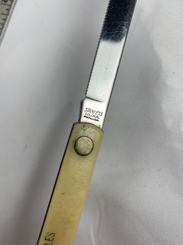 Vtg Colonial Melon Tester Folding Pocket Knife Delrin Handle Made in USA - Picture 3 of 11