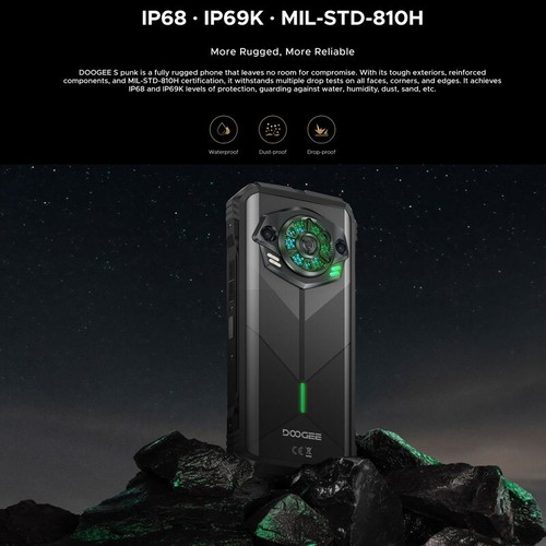 DOOGEE S Punk 4G LTE Smartphone robusto Android 14 Mobile Impermeabile Grande Altoparlante - Foto 10 di 16