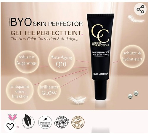 BYO MAKE-UP SKIN PERFECTOR NEW CC CREAM GETÖNTE GESICHTSCREME ANTI-AGING NEU Q10 - Bild 6 von 8