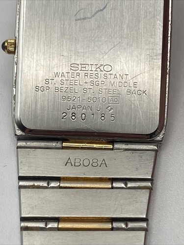 Seiko Dolce Vintage Uhr Gold Plated Dial/Bezel Silver Band 9521-5010 Japan - Bild 10 von 12