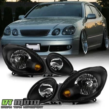 For Blk 1998-2005 Lexus GS300 GS400 GS430 Replacement Headlights Headlamps 98-05